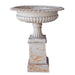 Toulouse urn and base antique white