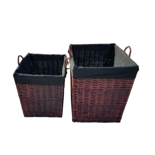 Wicker Baskets (Large & X-Large) - Set of 2 Dark Tan