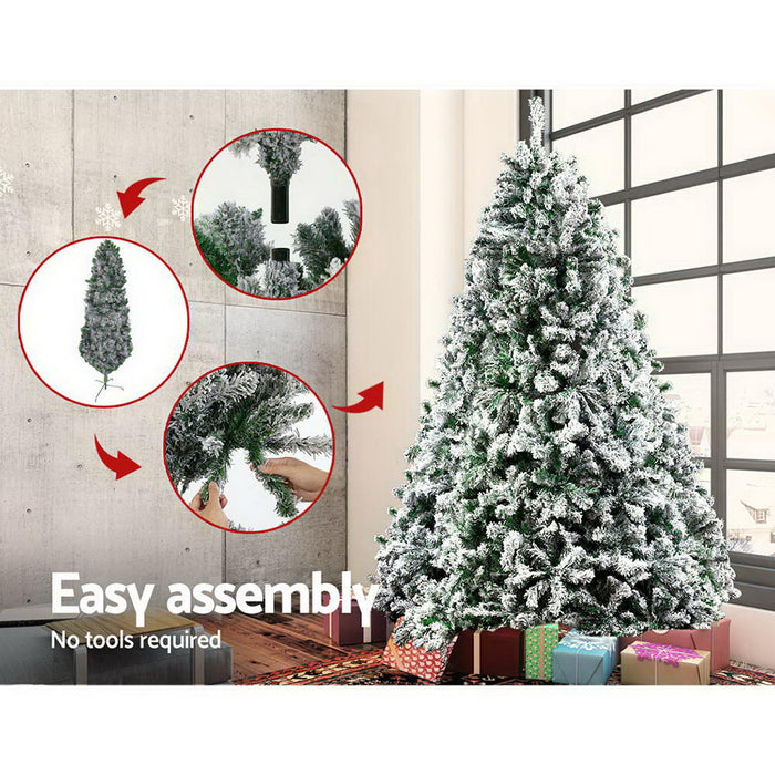 Christmas Tree 2.1M 7FT Xmas Decorations Snow Home Decor 1106 Tips