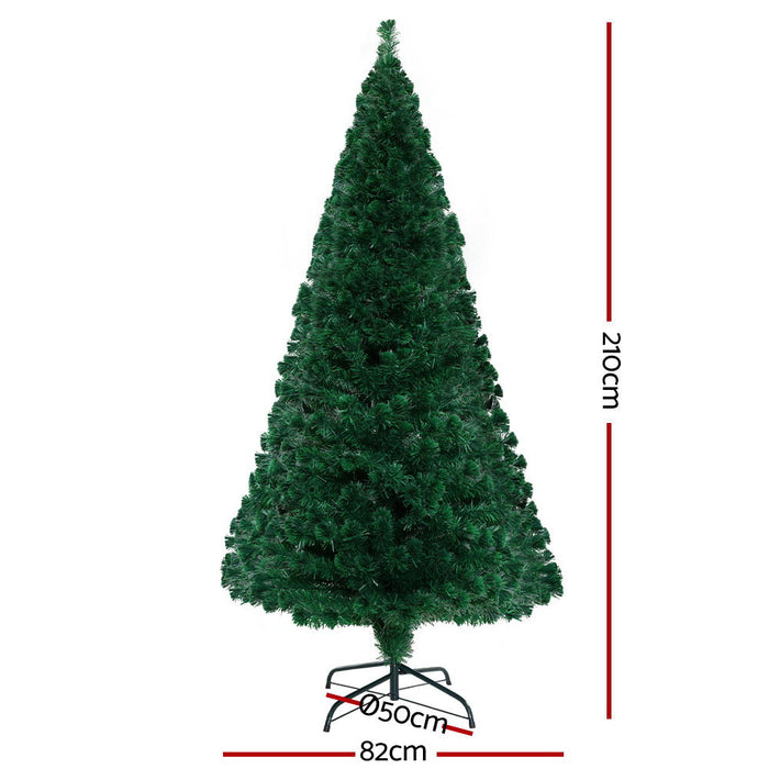 Christmas Tree 2.1M 7FT LED Xmas Fibre Optic Multi Warm White